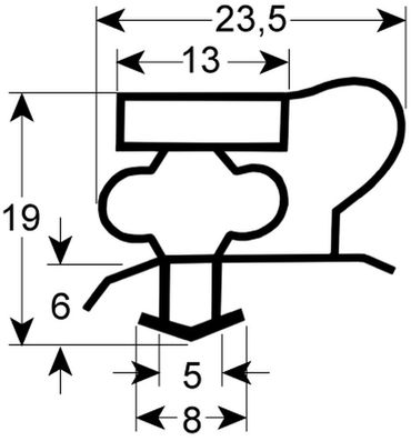 Cookmax Kältedichtung für AK2200-2DTNX Profil 9165 Steckmaß 390x600mm