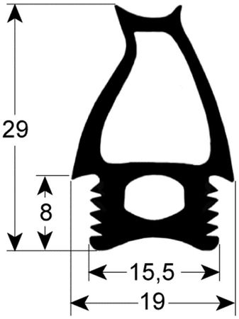 Türdichtung für Kombidämpfer Angelo Po FX101E3C, FX101E3 Länge 725mm
