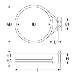 Wiesheu-Wiwa Heizkörper für Umluft 3000W 230V Länge 228mm Höhe 30mm B1 28mm Wiesheu-Wiwa Heizkörper für Umluft 3000W 230V Länge 228mm Höhe 30mm B1 28mm
