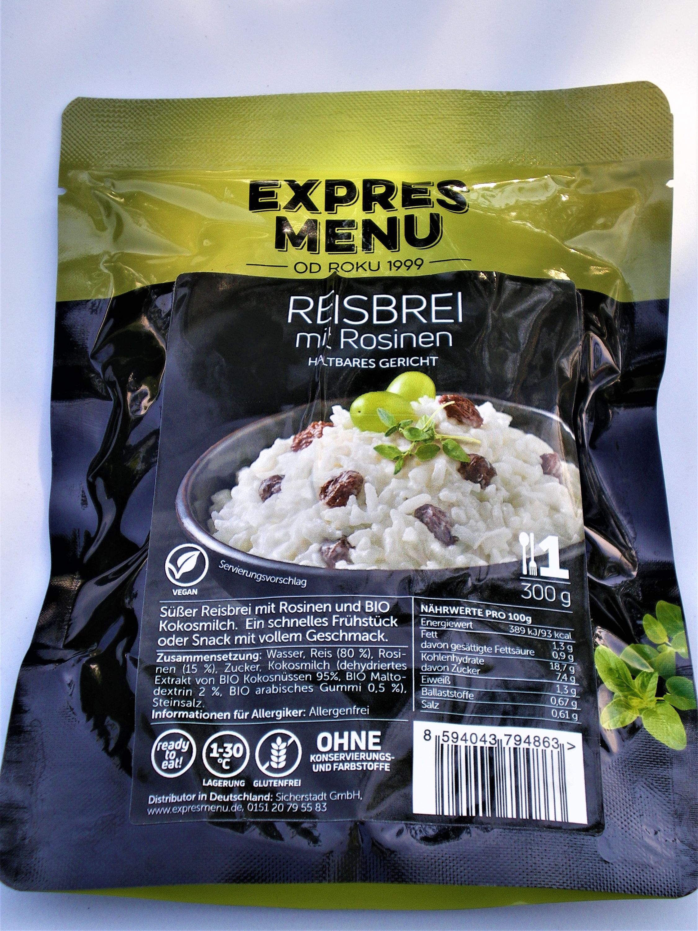 Reisbrei mit Rosinen im 300g Beutel | Regionale Erzeugnisse &amp; Bioprodukte