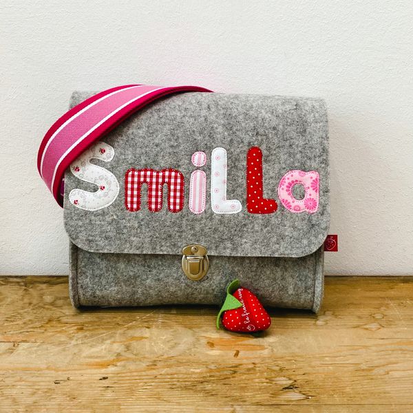 Filztasche Buchstaben La fraise rouge