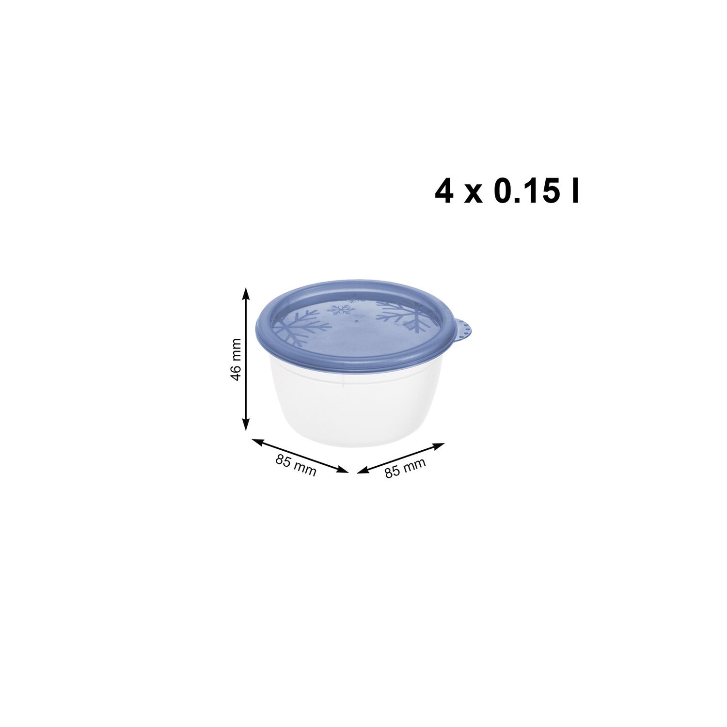 4er Set Kühlschrankdosen 0,15 l RONDO
