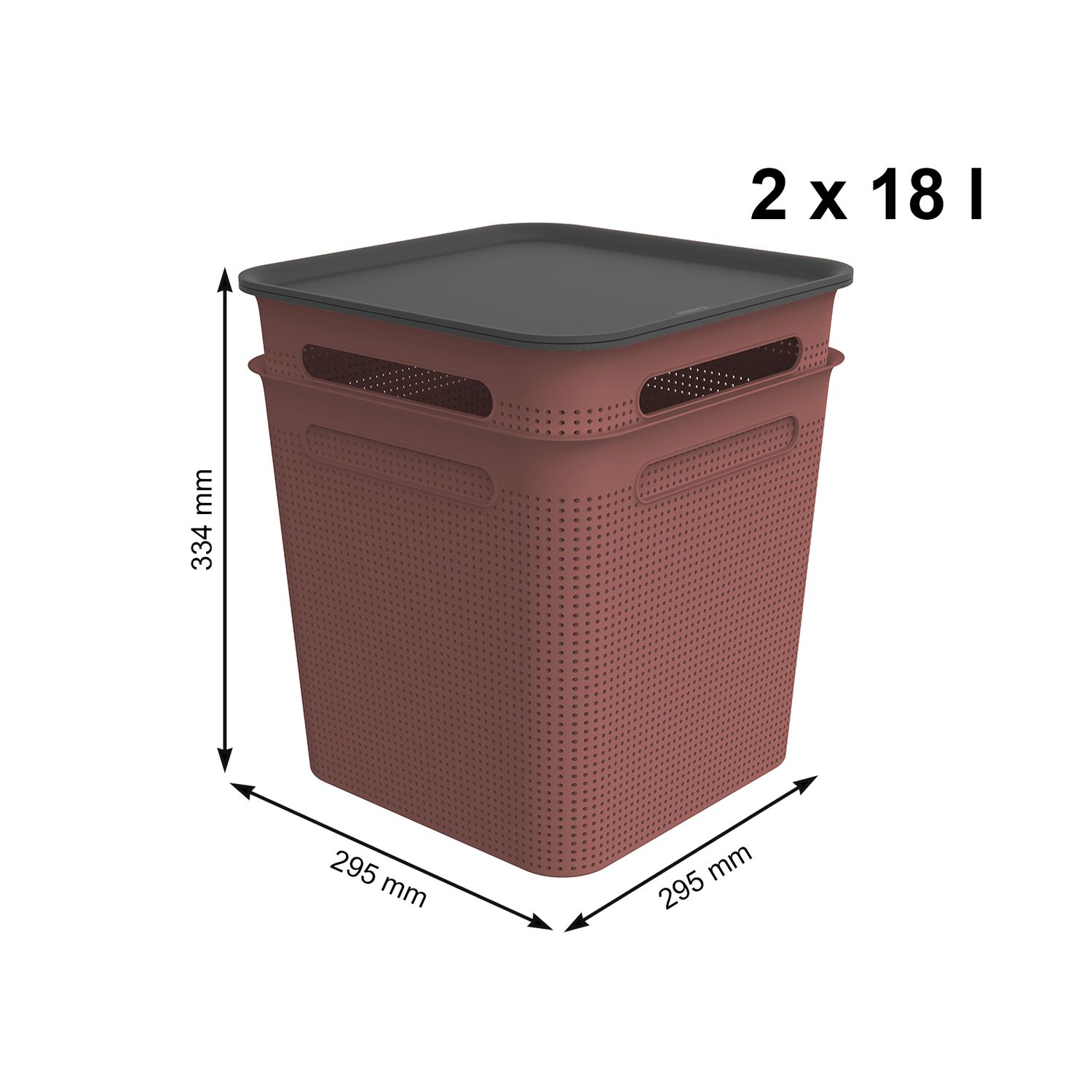 2er Set Boxen mit Deckel 18 l BRISEN