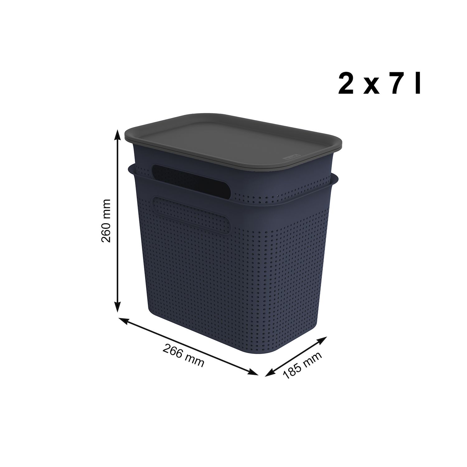 2er Set Boxen mit Deckel 7 l BRISEN