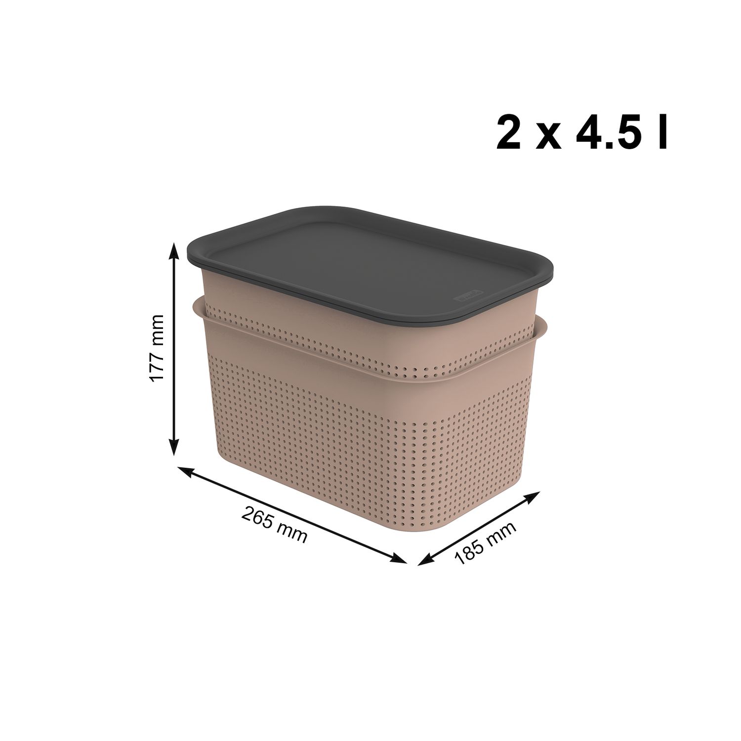 2er Set Boxen mit Deckel 4,5 l BRISEN