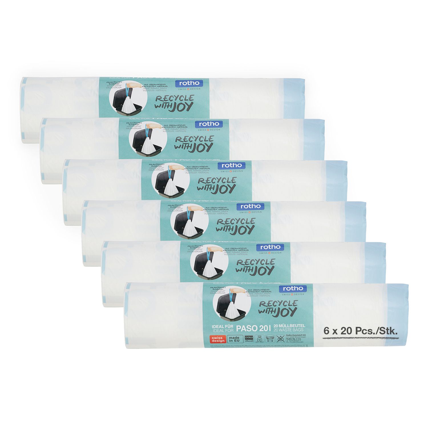 Set sacs poubelles 20 pièces 20l PASO