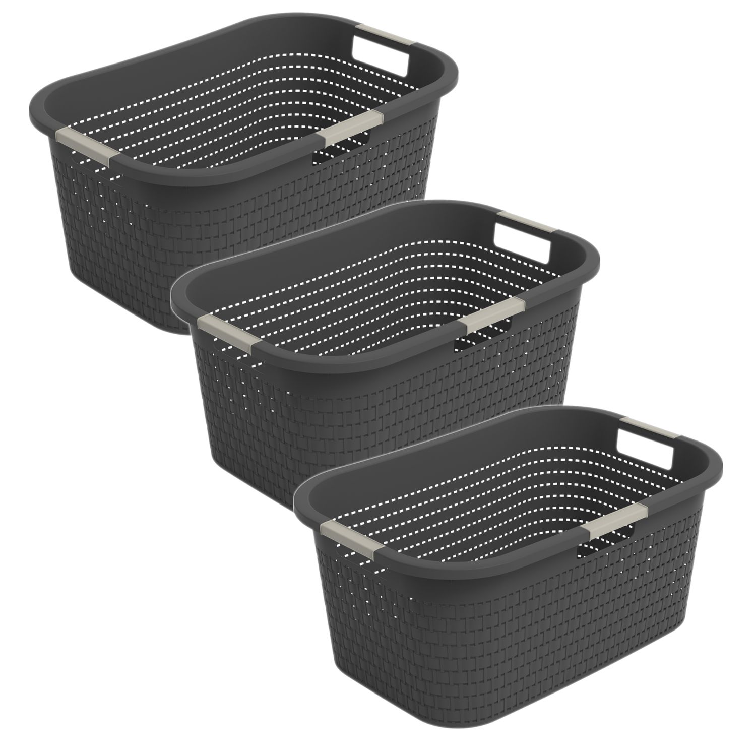 Set of 3 Laundry Baskets COUNTRY