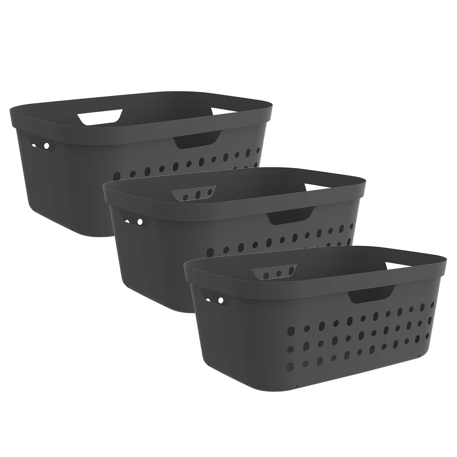 3er-Set Wäschekorb Jona 39l