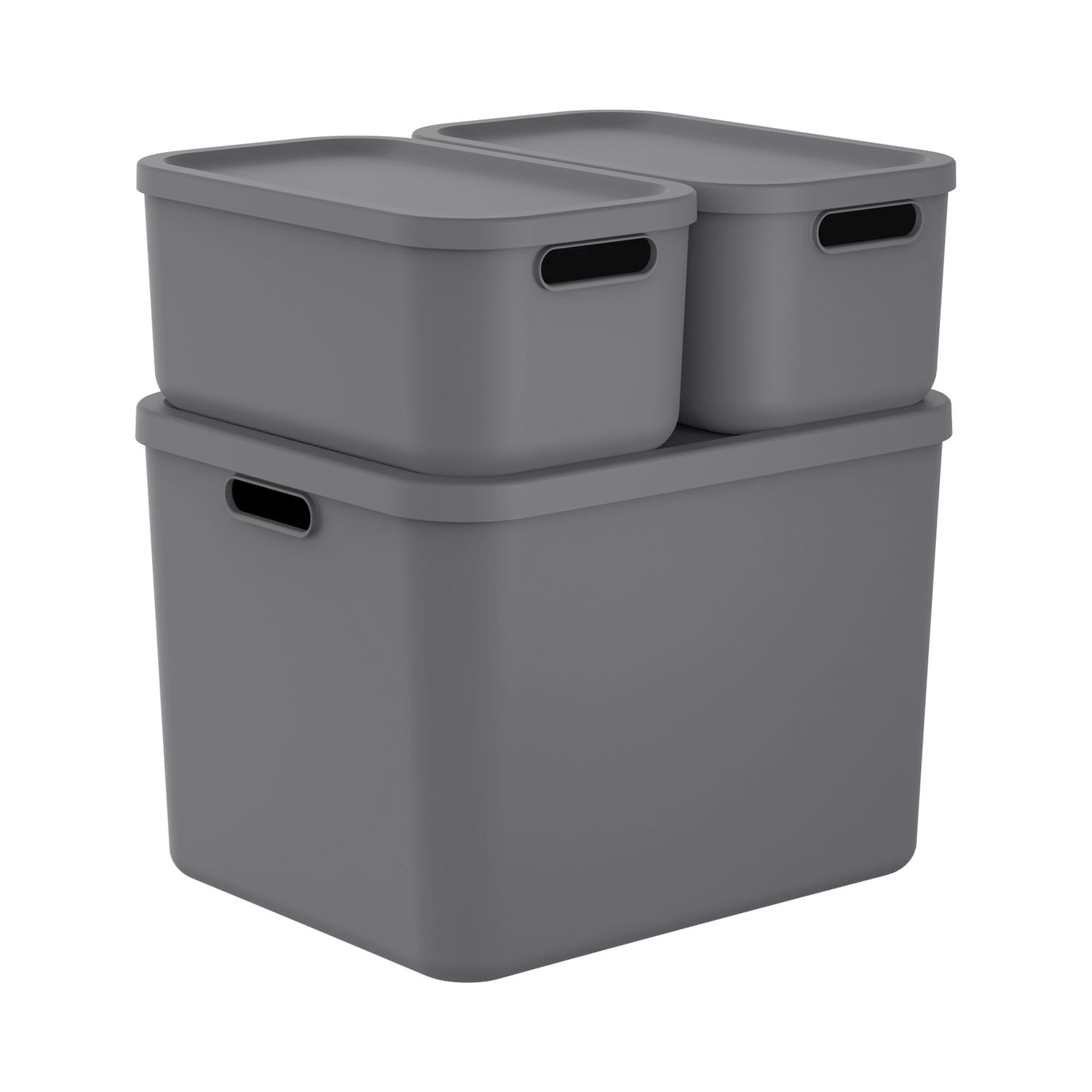 Aufbewahrungsboxen-Set 3tlg. 2x 12l und 55l ALBULA LIGHT