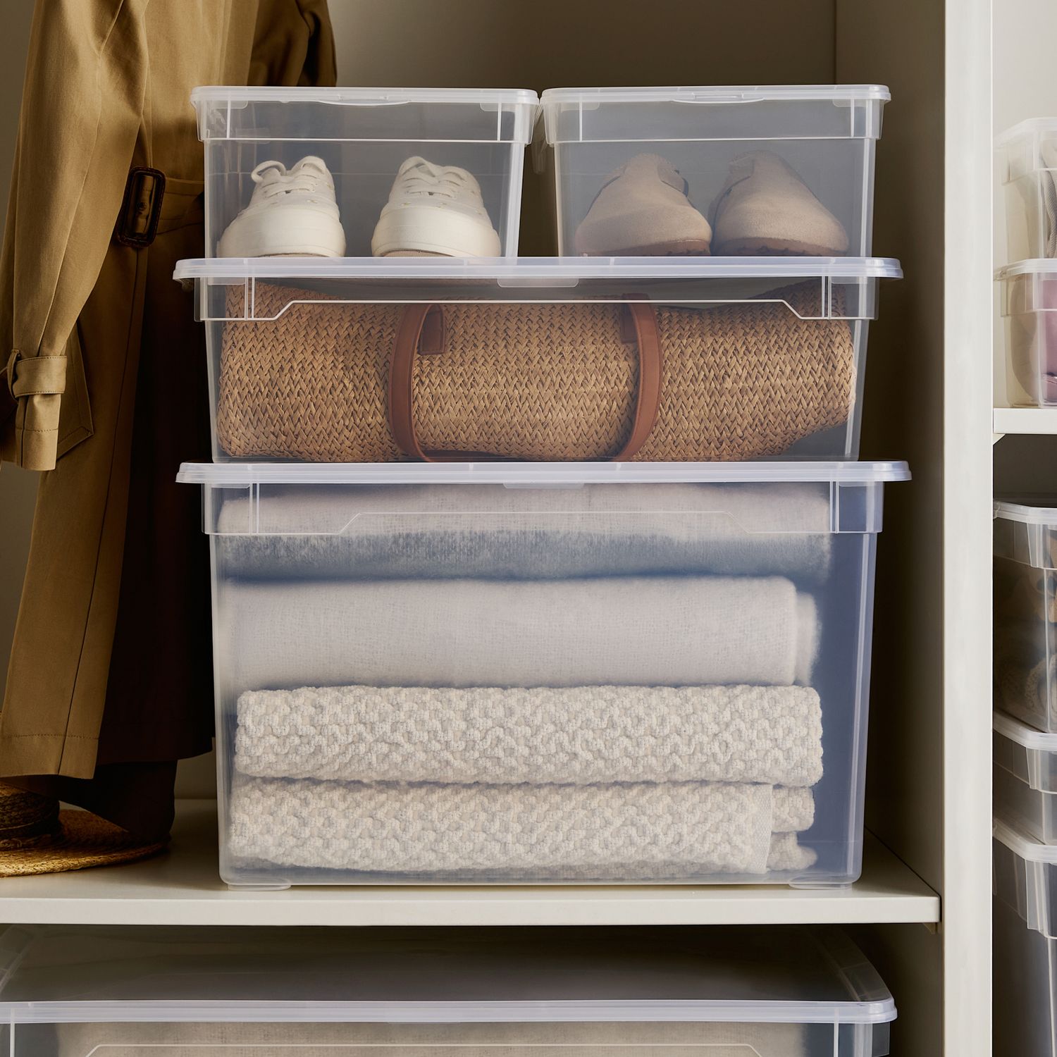 Storage Box Set 10 l, 6 pcs. CLEAR | Transparent blue horizon