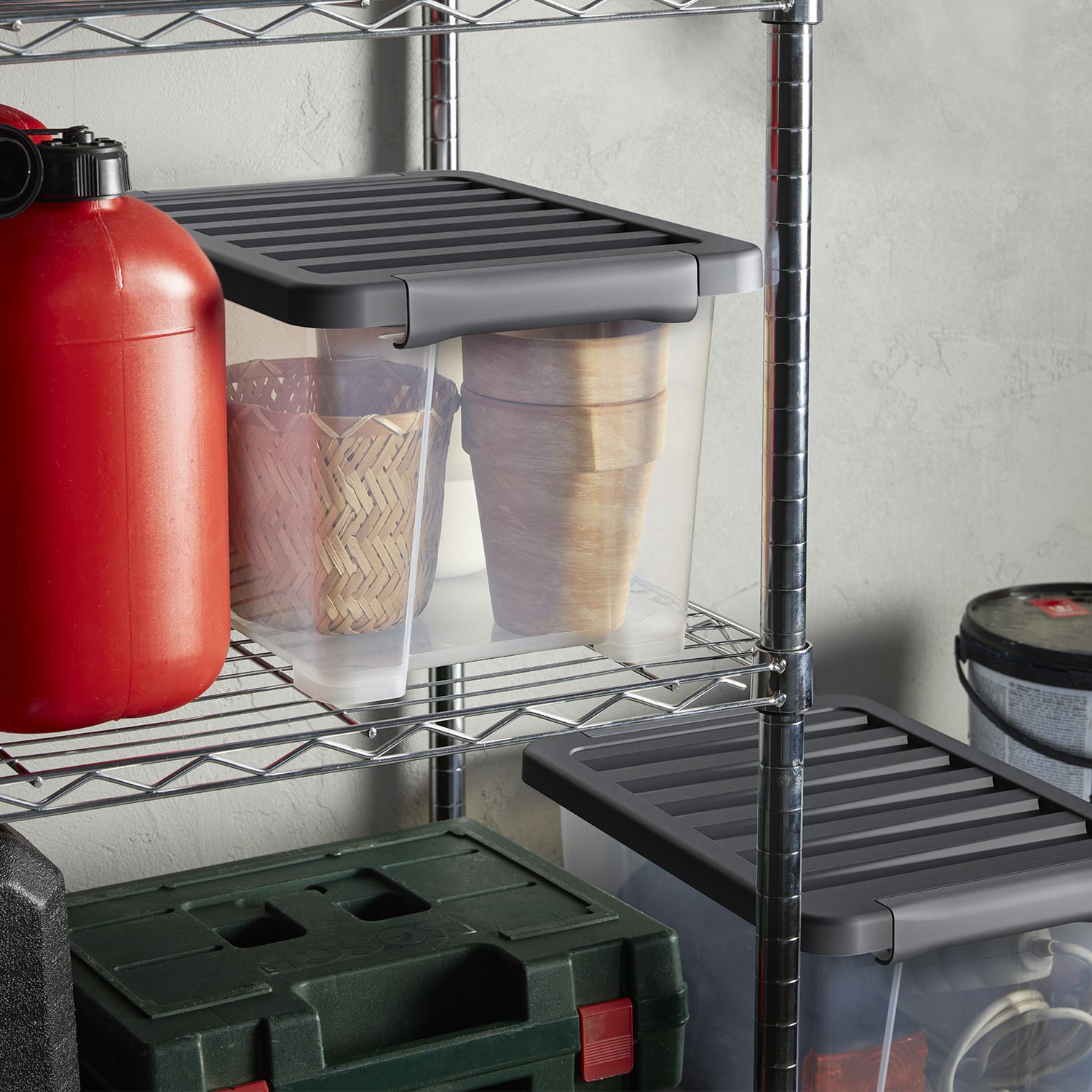 Set de boîtes avec couvercle - 4 pièces - 15 l CORE Plus