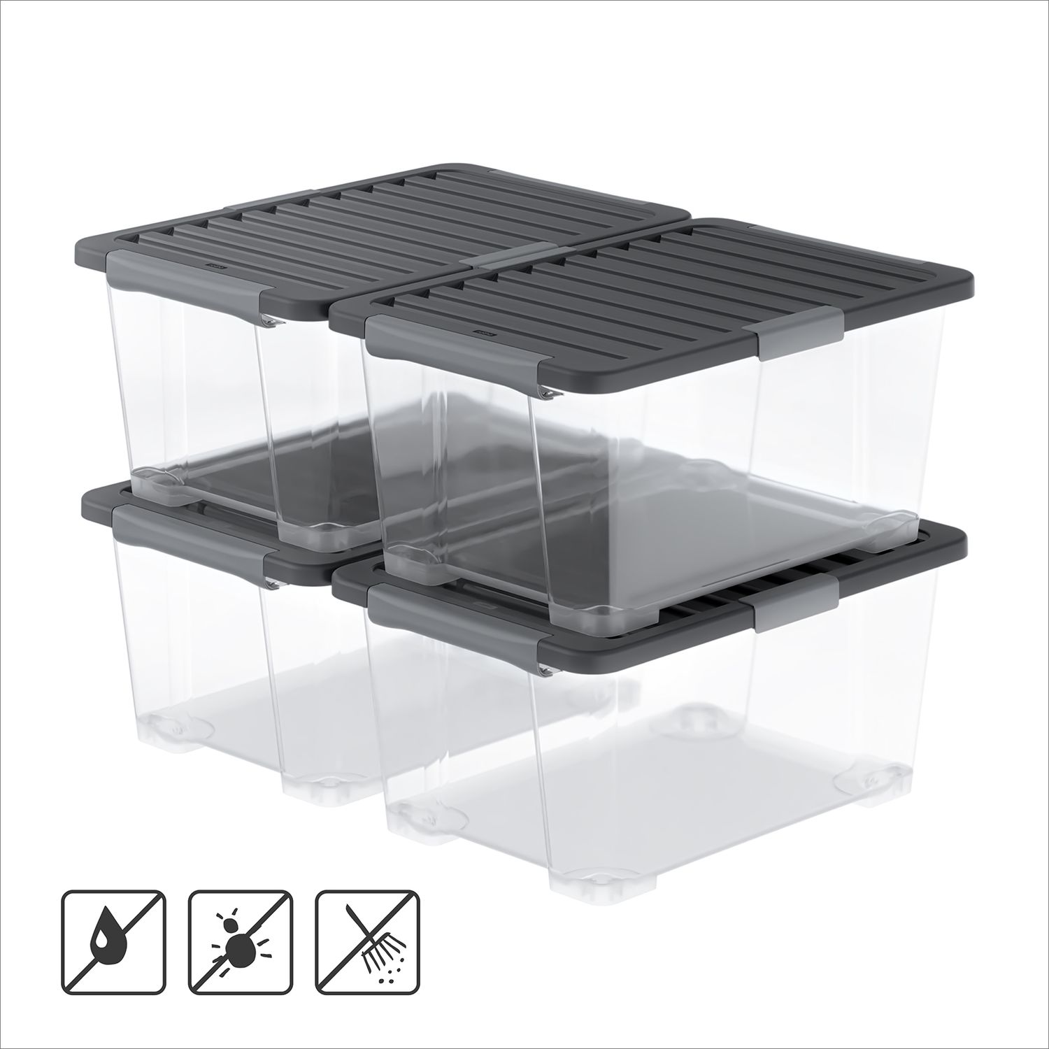 Set de boîtes avec couvercle 44 l CORE Pro