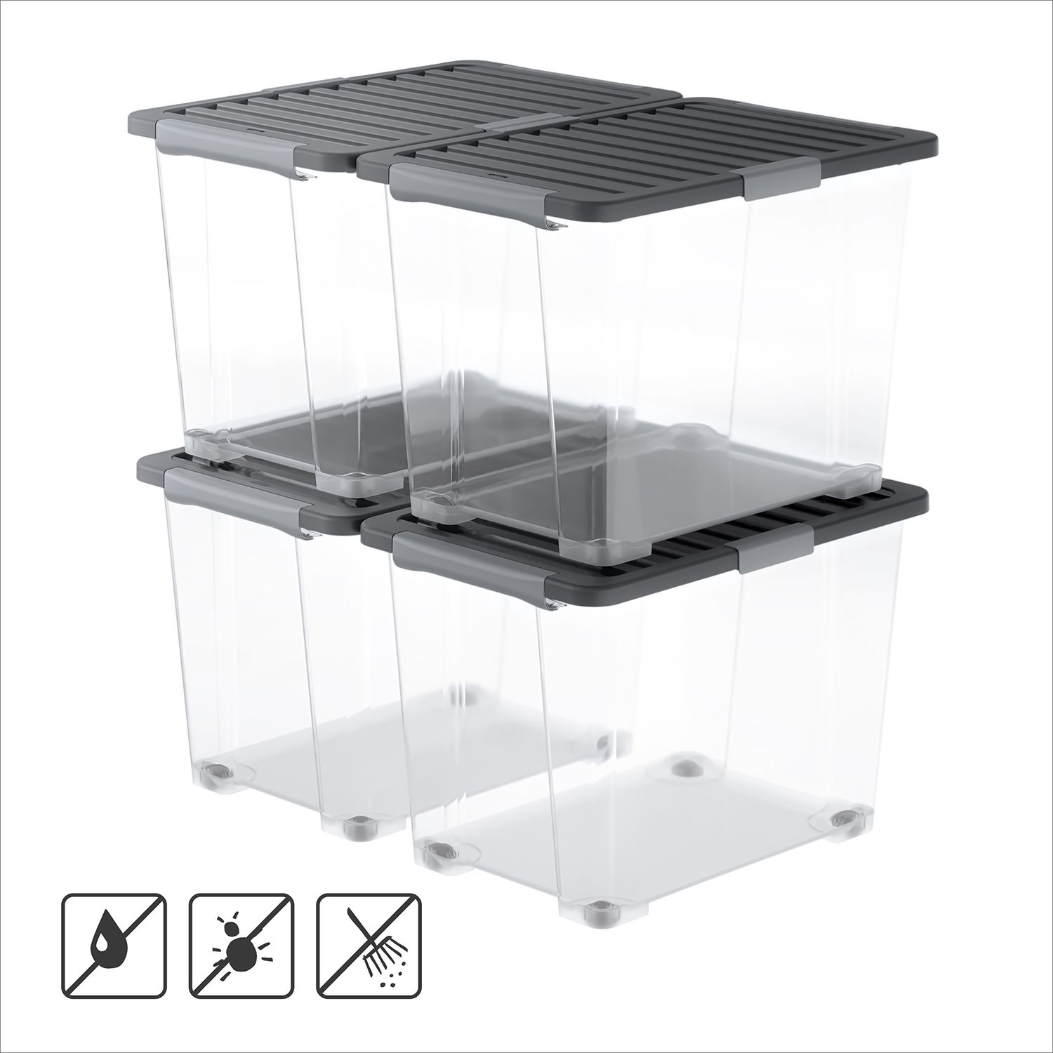 Set de boîtes avec couvercle 65 l CORE PRO