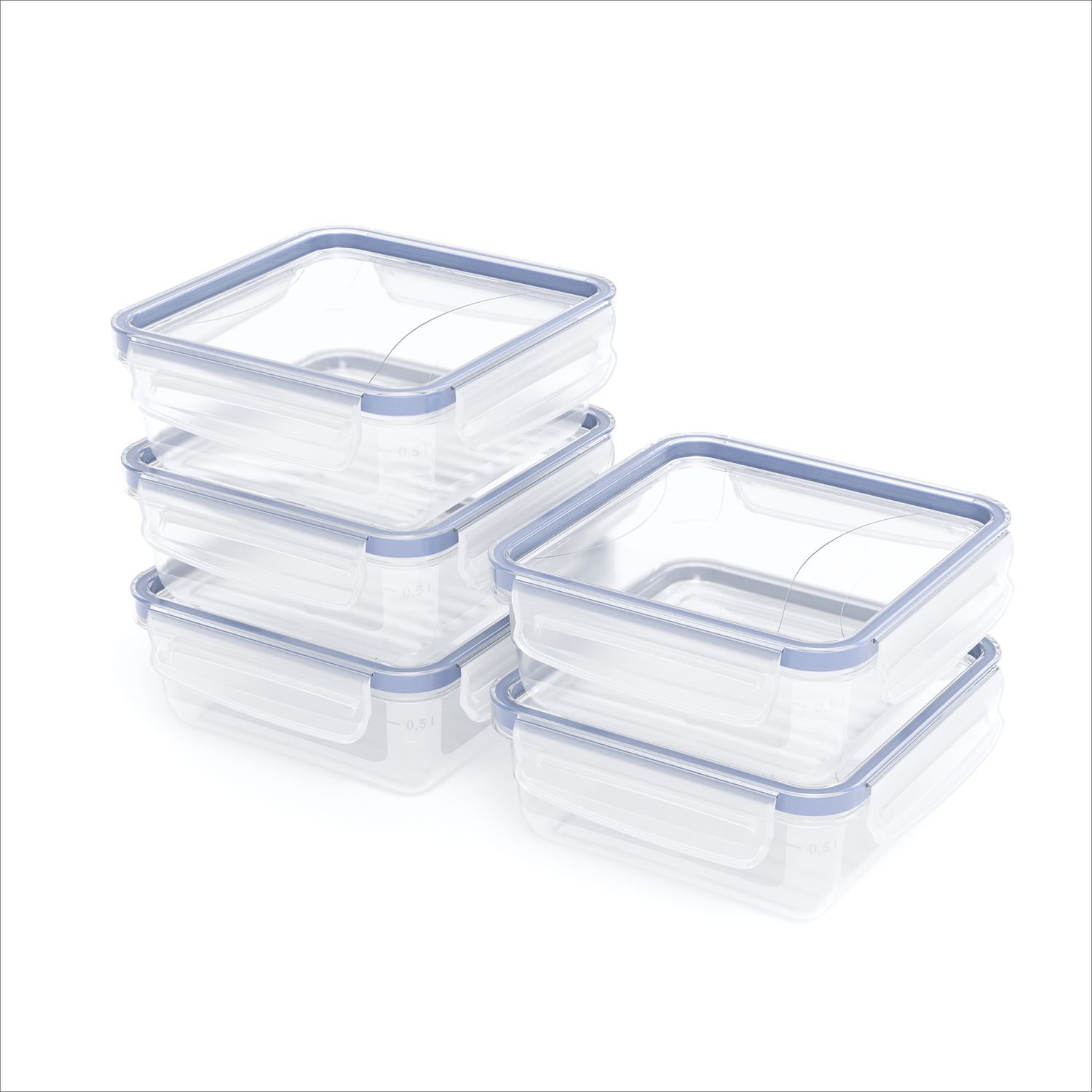 Set Frischhaltedosen 5 tlg. - 0,8l CLIC & LOCK