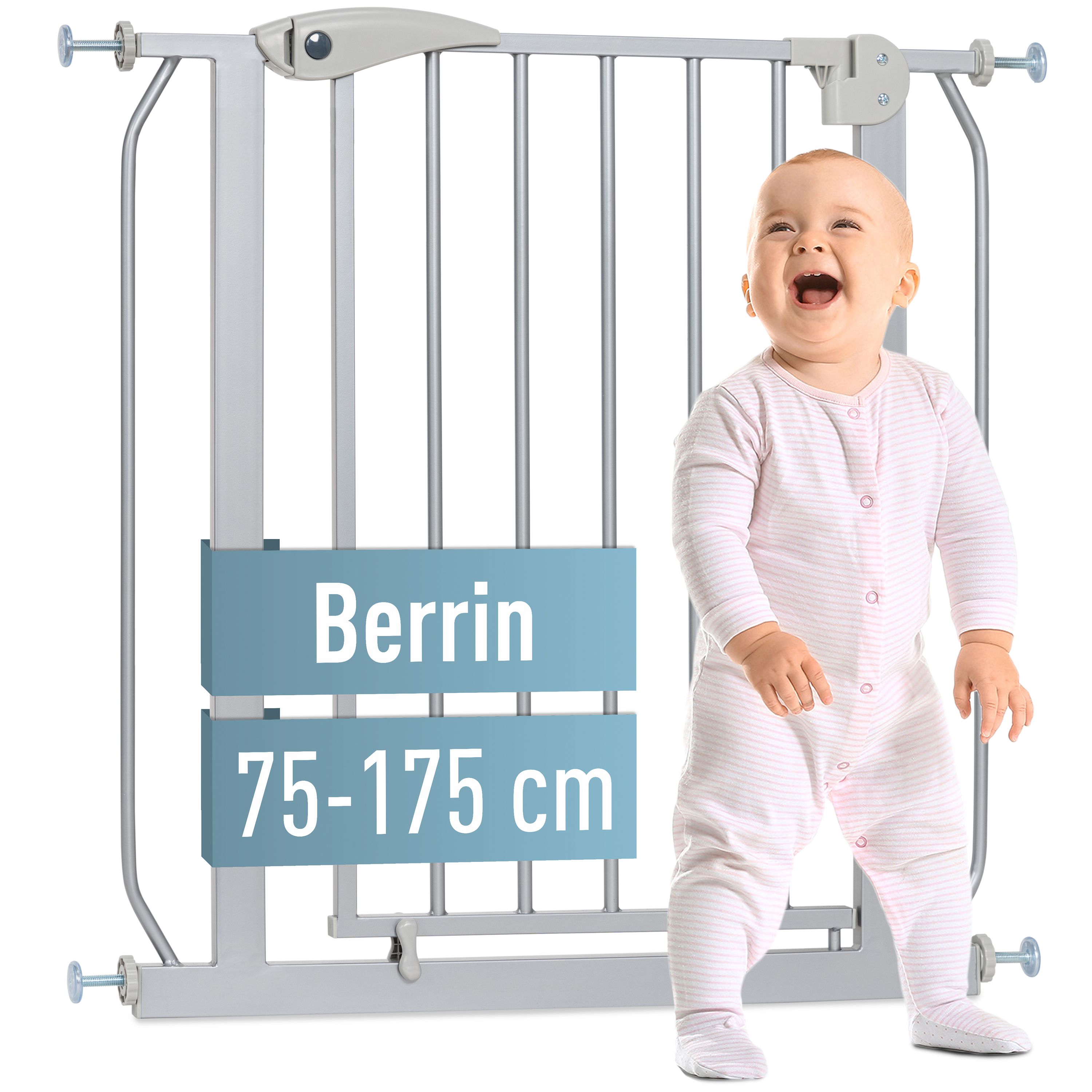 ib style BERRIN SILBER Treppengitter Treppenschutzgitter Türgitter Absperrung ib style BERRIN SILBER Treppengitter Treppenschutzgitter Türgitter Absperrung