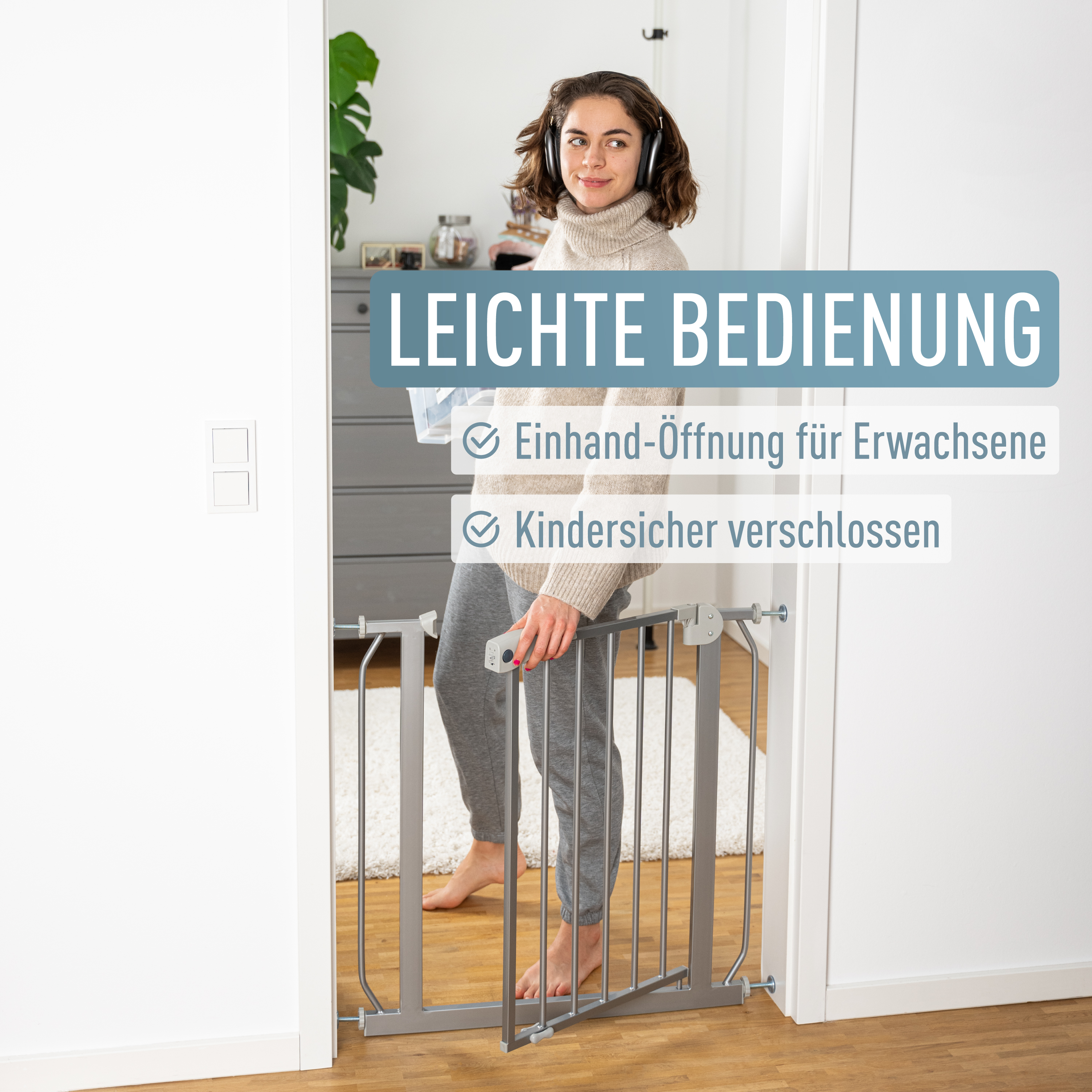ib style BERRIN SILBER Treppengitter Treppenschutzgitter Türgitter Absperrung ib style BERRIN SILBER Treppengitter Treppenschutzgitter Türgitter Absperrung