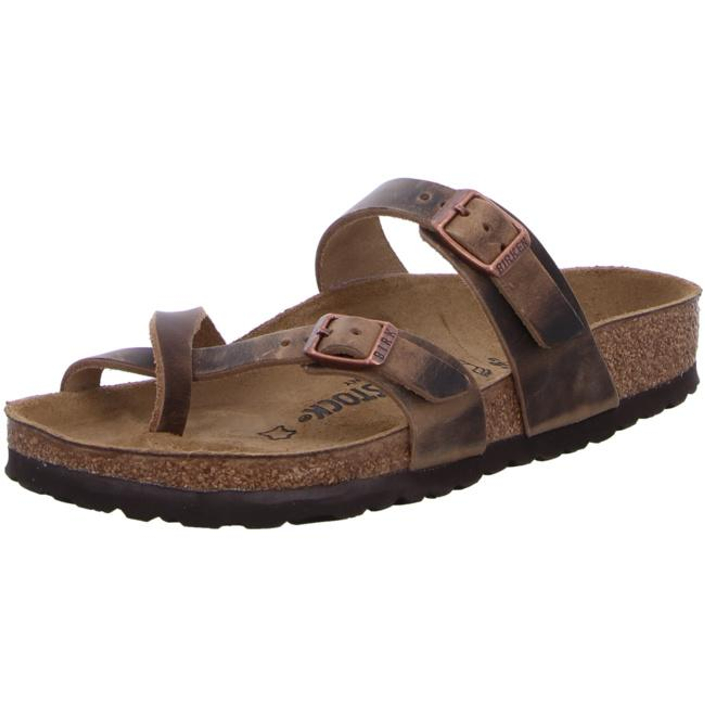 mayari tobacco brown oiled leather slides Birkenstock Mayari Leather Oiled Waxy Tobacco Tabacco brown Slides Thongs  Sandal