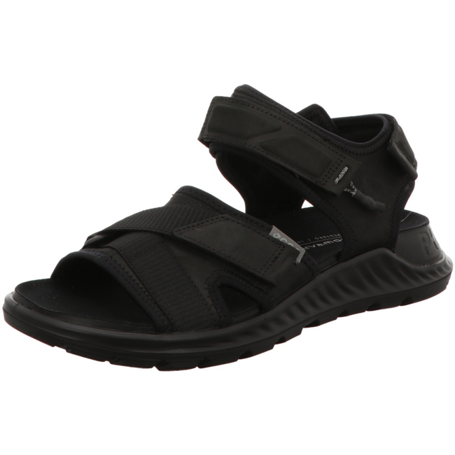 Pre-owned Ecco Exowrap Sandals Flat Walking Outdoor Hiking Sport Backstrap Ankle Mens In Black 