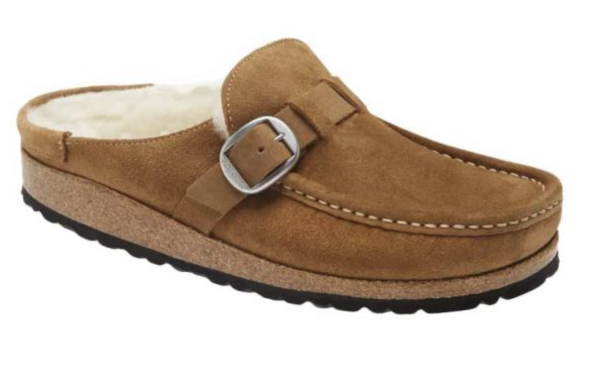 Pre-owned Birkenstock Buckley Shearling Suede Leather Cozy Clogs Slippers Moccasin Mules In Multicolor