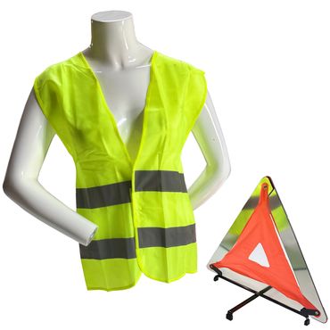 Warndreieck + Warnweste 2er Sicherheitsset.Klappbares Warndreieck , hoch reflektierend