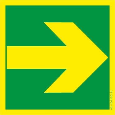 Richtungsangabe „Links / Rechts“, BGV A8 E01 - 20x20cm, PVC Schild, 1 mm stark, lang nachleuchtend nach DIN 67510