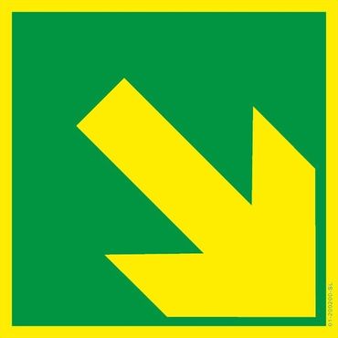 Rettungszeichen „Aufwärts / Abwärts“, BGV A8 E02 - 20x20cm, PVC Schild, 1 mm stark, lang nachleuchtend nach DIN 67510