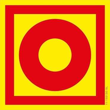 Brandschutzschild „Brandmelder“, BGV A8 F08 - 20x20cm, PVC Schild, 1 mm stark, lang nachleuchtend nach DIN 67510