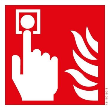 Brandschutzschild „Brandmelder“, ISO 7010 - 15x15cm, Folie, selbstklebend