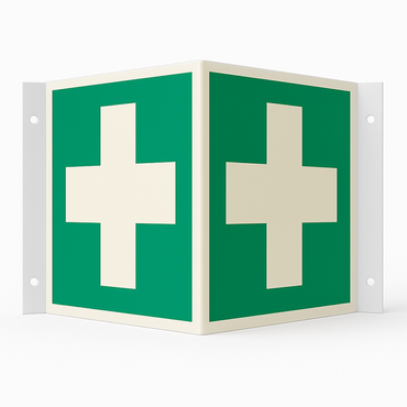 Nasenschild nach ISO 7010 / F 002 Erste Hilfe