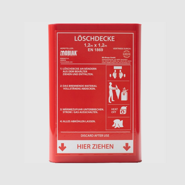 Löschdecke Plastik 120 cm x 120 cm Rot