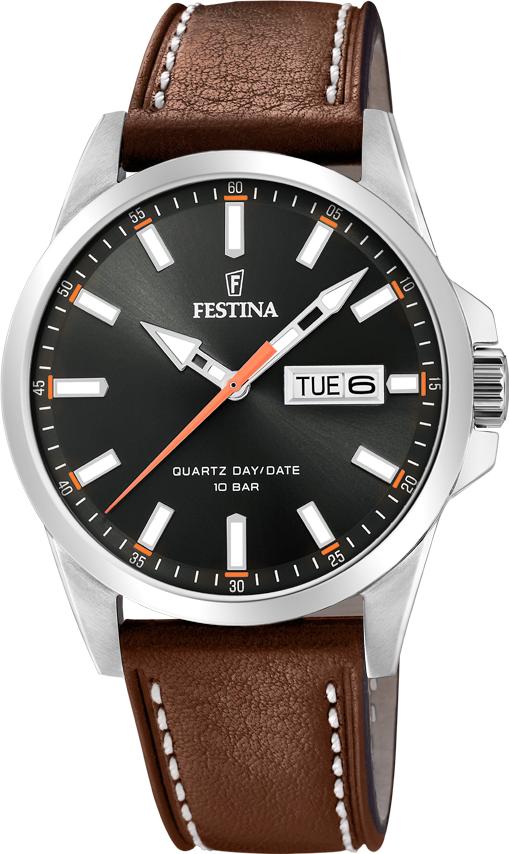 Festina Lederband klassisch F20358/2 Herrenarmbanduhr