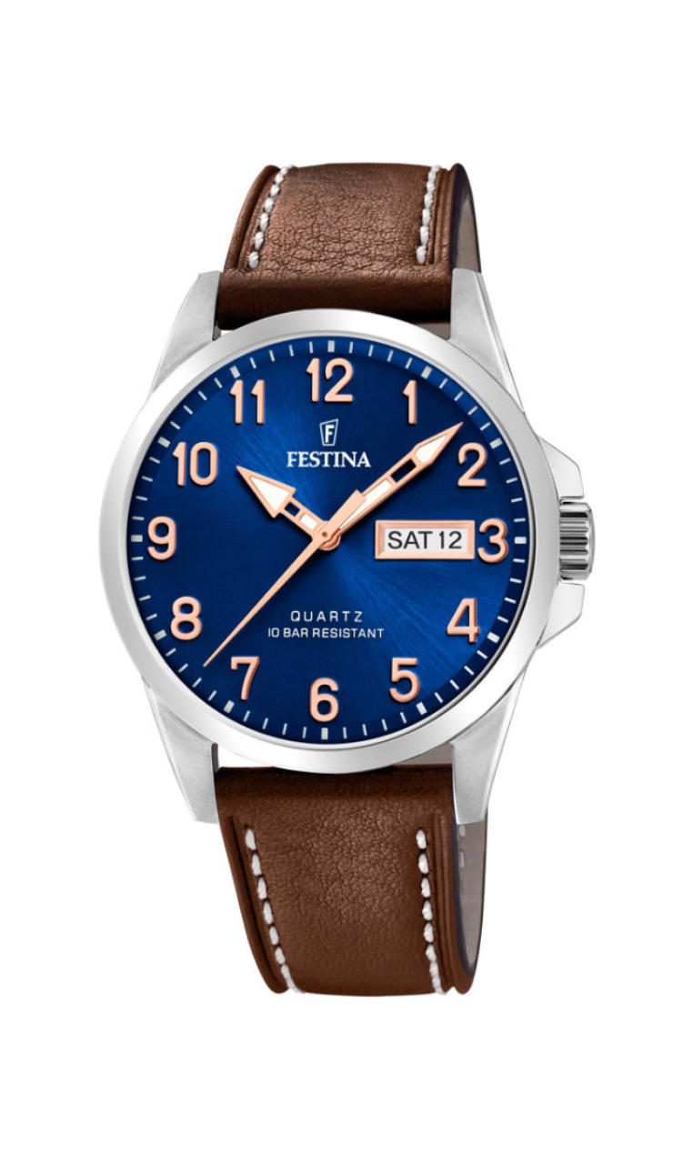 Festina Klassik Lederband klassisch F20358/B Herrenarmbanduhr