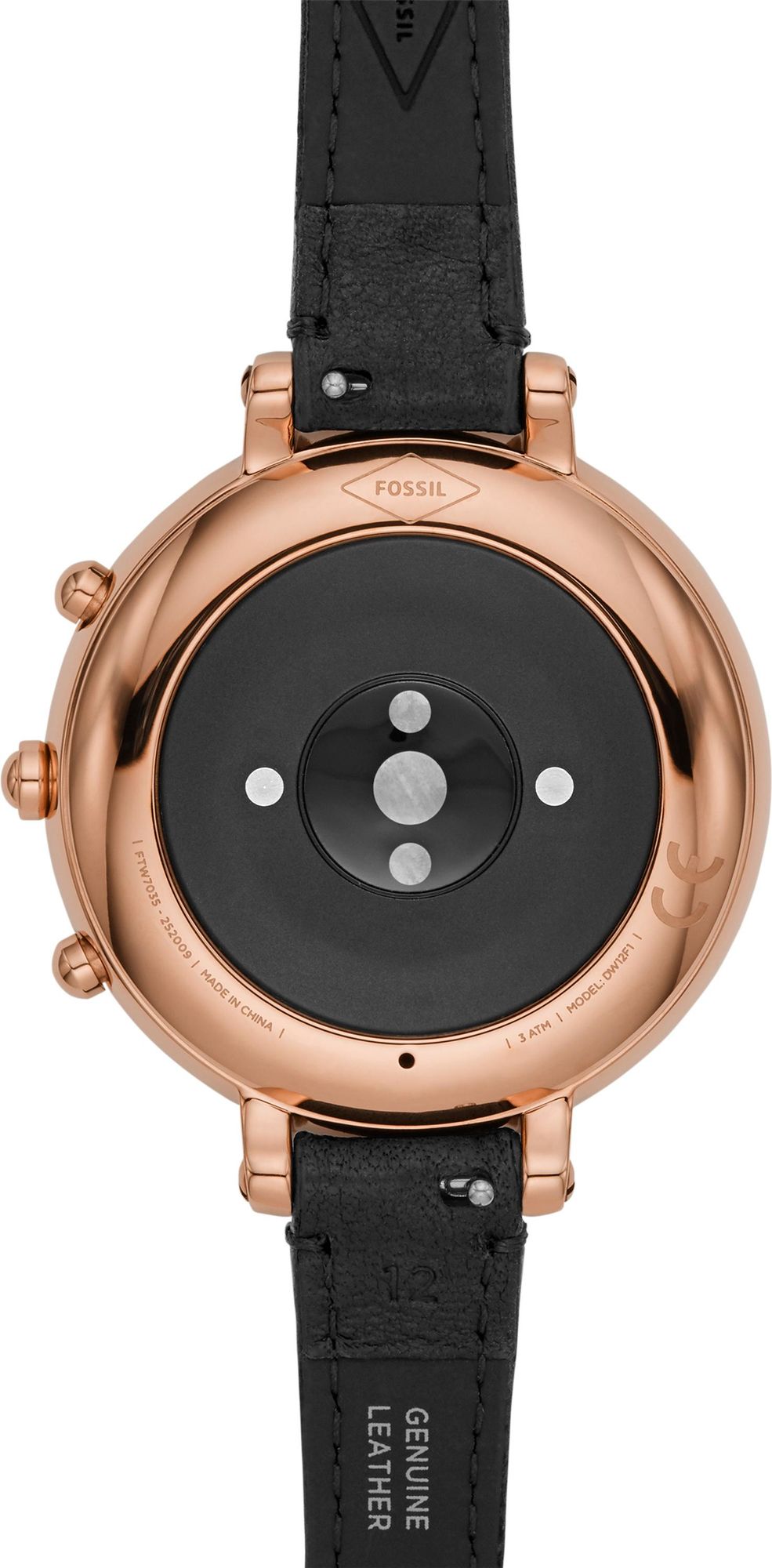 Fossil Women`s Hybrid Smartwatch HR Monroe Black Leather Watch FTW7035 |  073153755578 - Fossil watch Hybrid - Black Band | Fash Direct