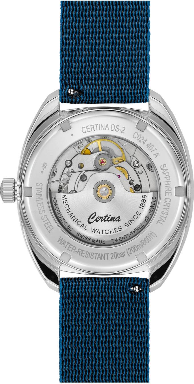 Certina Heritage DS-2 Powermatic C024.407.18.041.00 Reloj Automático para hombres Reserve de marcha de 80 horas