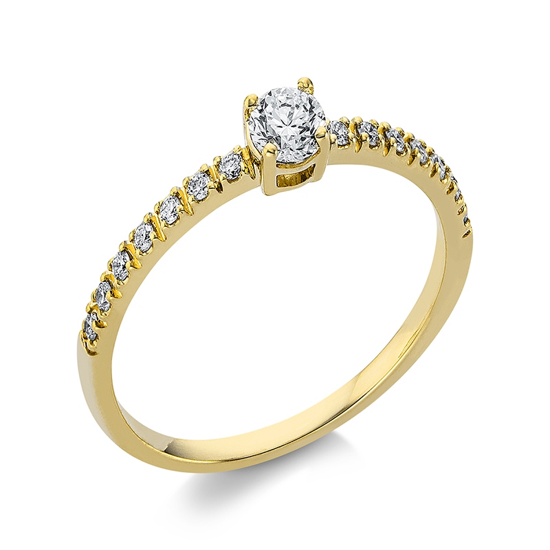 Pure! Diamonds Jewelry - Solitairering 4er-Krappe 18 kt