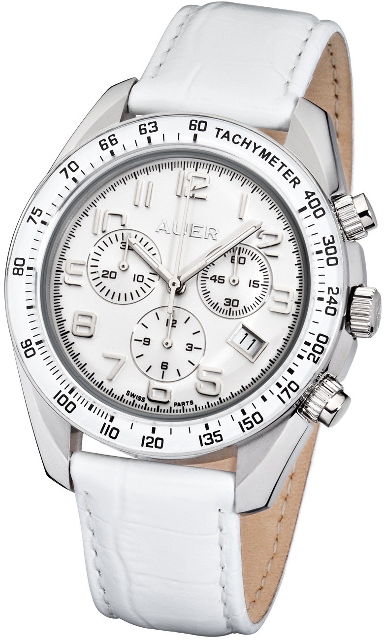 AUER Snow White ZU-1163-SDWB Chronographe pour femmes Design Classique