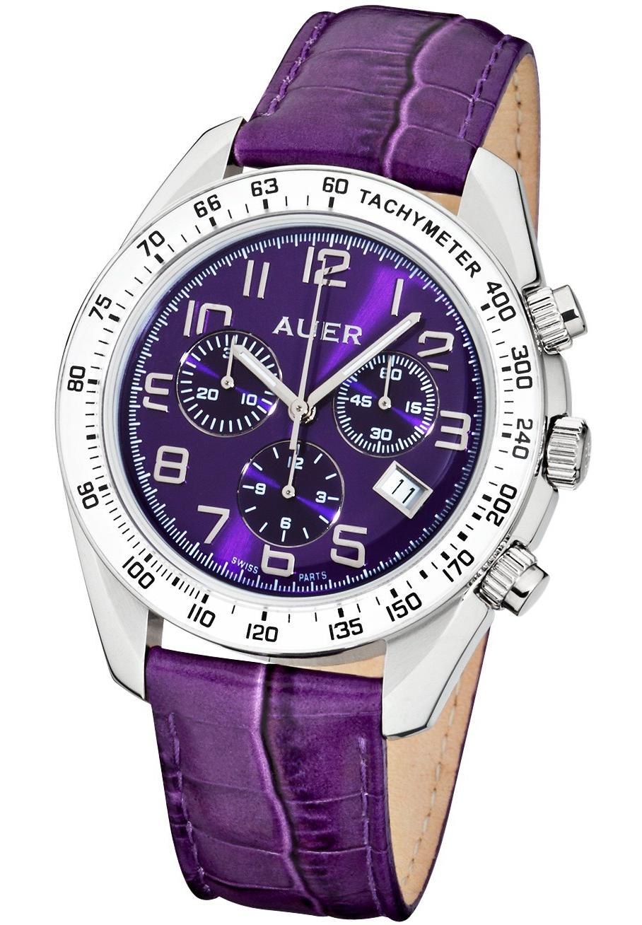 AUER Purple Haze ZU-1163-PDPB Chronographe pour femmes Design Classique