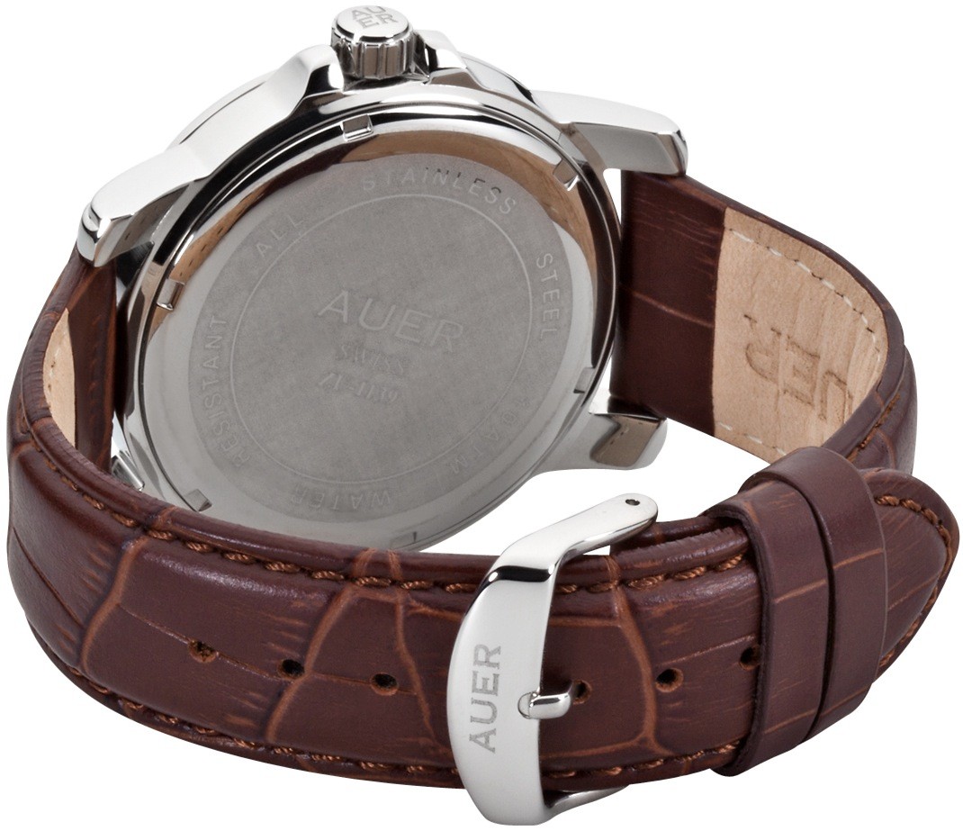 AUER Classic Collection ZU-1139-BrDBrB Reloj de Pulsera para hombres Swiss Ronda