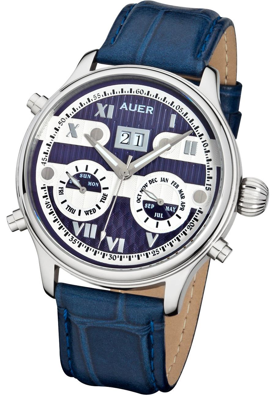 AUER Classic Collection BA-513-BluSBluL Automatic Mens Watch Classic & Simple
