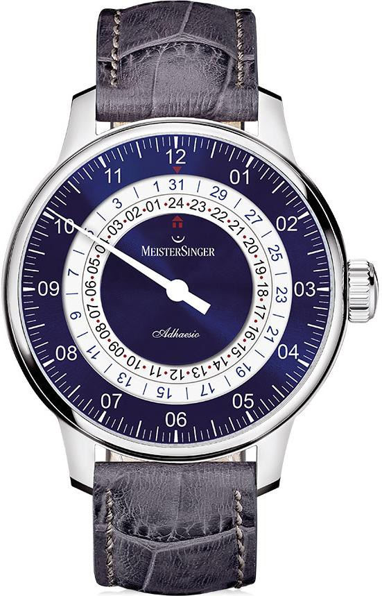 MeisterSinger Adhaesio AD908 Montre automatique avec une seule aiguille Deuxième Fuseau Horaire