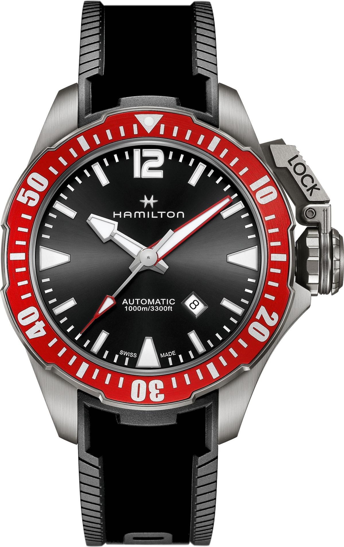 Hamilton Khaki Navy Frogman Titanium H77805335 Orologio automatico uomo Riserva de marcia de 80 ore