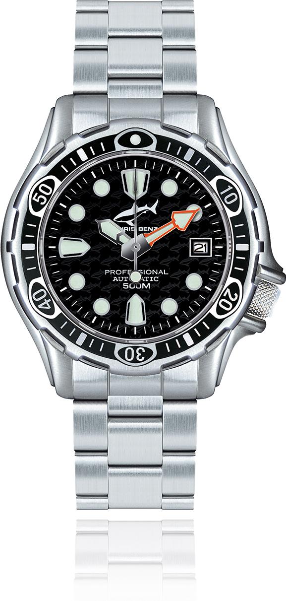 Chris Benz Deep 500m Automatik CB-500A-S-MB Automatic Mens Watch Diving Watch