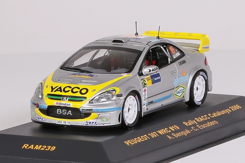 Peugeot 307 WRC #19 Rally RACC Catalunya 2006 silber IXO 1:43 NEU OVP RAM239