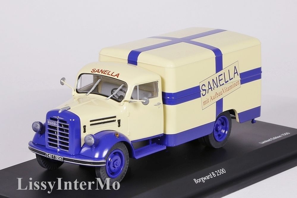 Borgward B 2500 Kastenwagen Sanella blau/creme Schuco 1:43 NEU/OVP 03451