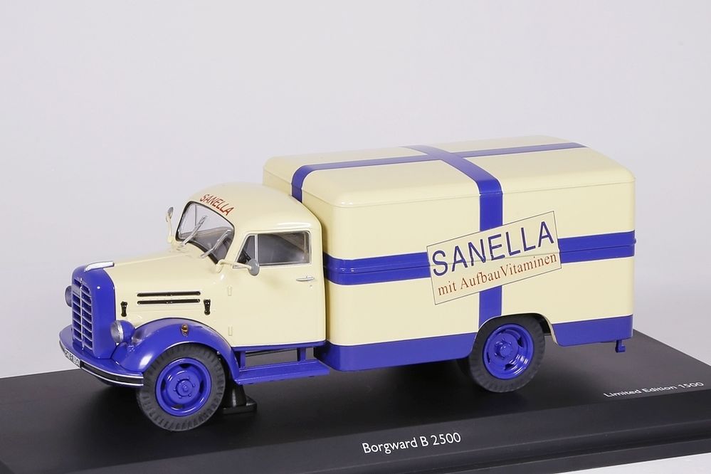 Borgward B 2500 Kastenwagen Sanella blau/creme Schuco 1:43 NEU/OVP 03451