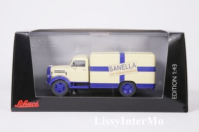 Borgward B 2500 Kastenwagen Sanella blau/creme Schuco 1:43 NEU/OVP 03451