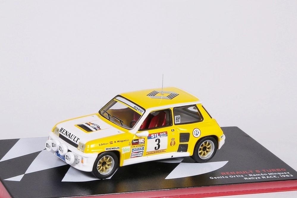 Renault 5 Turbo #3 Rallye Race 1983 gelb/mit Beschriftung Altaya 1:43 NEW/OVP