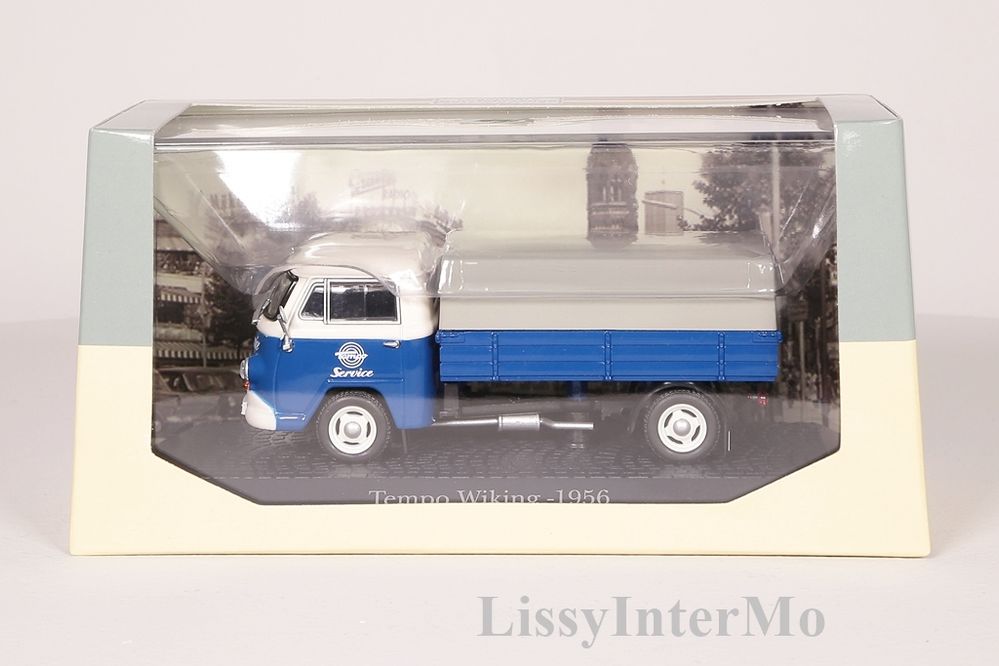 Tempo Wiking 1956 Tempo-Service LKW blau/weiß Atlas 1:43 NEW/OVP 7 421 119