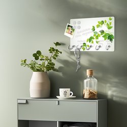 Glas Schlüsselbrett mit 5 Haken | banjado