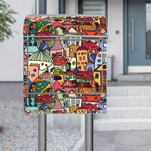 Großer Stahlbriefkasten mit Standfuß